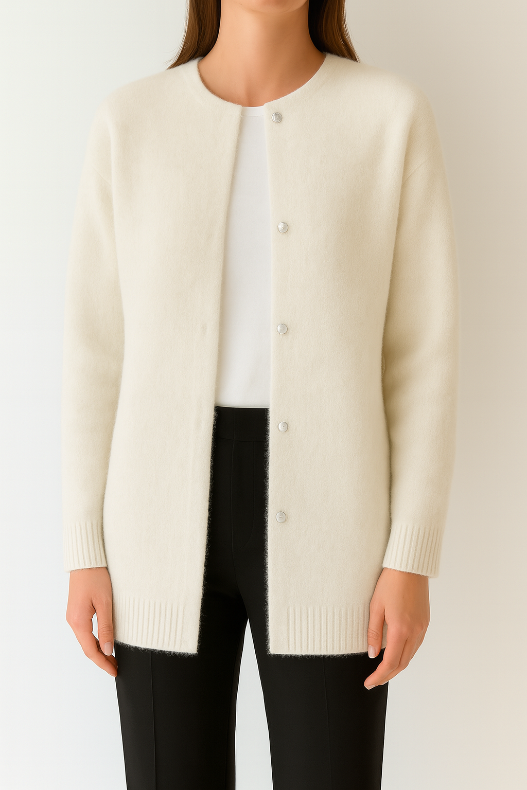Klára – Prodlužený měkký pletený kardigan