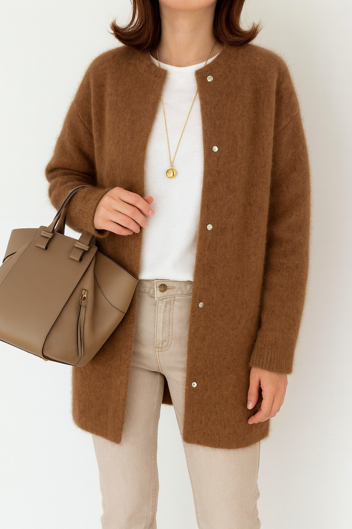 Klára – Prodlužený měkký pletený kardigan