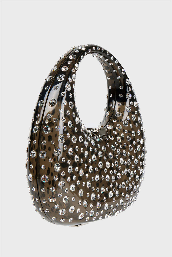 Barbora – Hnědá kabelka s třpytivými kamínky