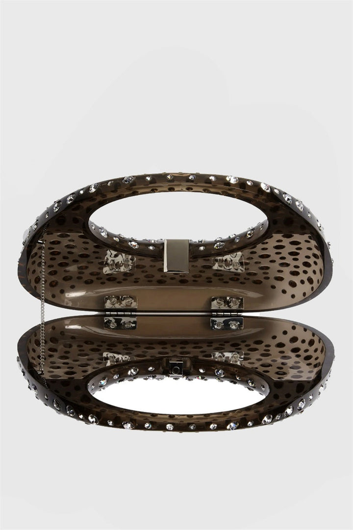 Barbora – Hnědá kabelka s třpytivými kamínky