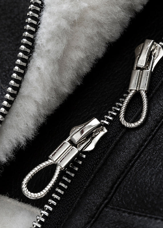 Silvie – Dámská kožená bunda s kožíškem a asymetrickým zapínáním