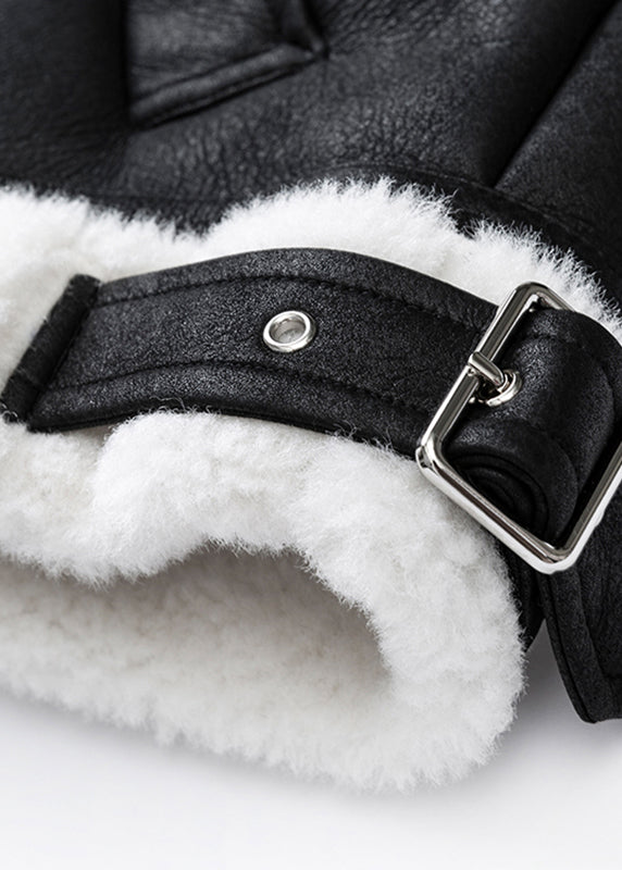 Silvie – Dámská kožená bunda s kožíškem a asymetrickým zapínáním