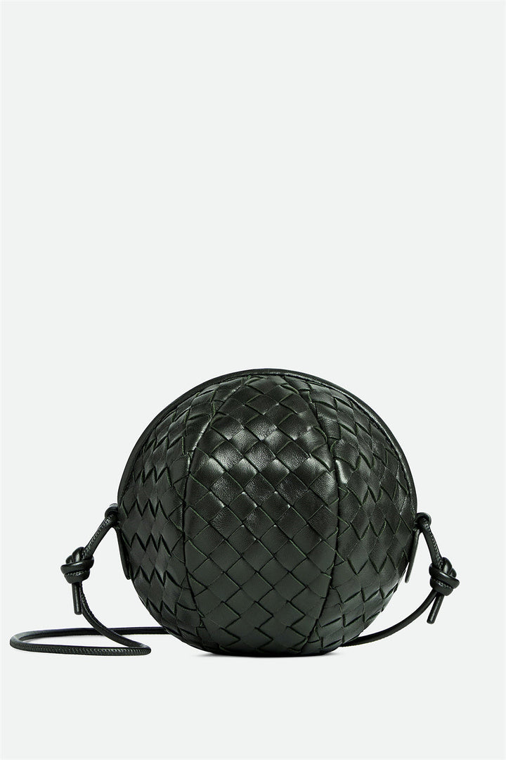 Lenka – Kulatá černá pletená kabelka