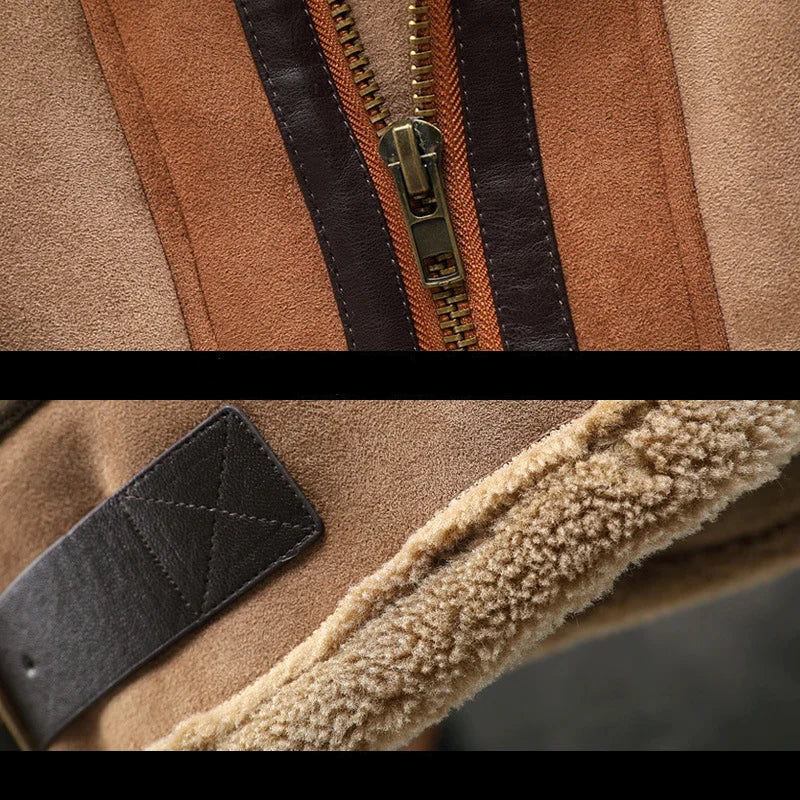 Radovan – Zimní bunda z umělé kožešiny v hnědých tónech