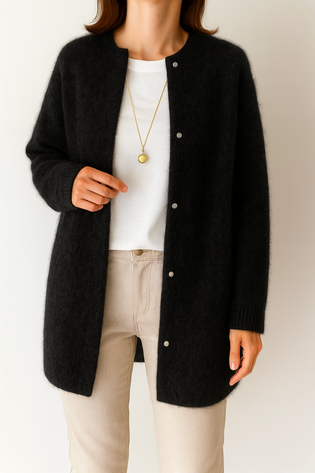 Klára – Prodlužený měkký pletený kardigan