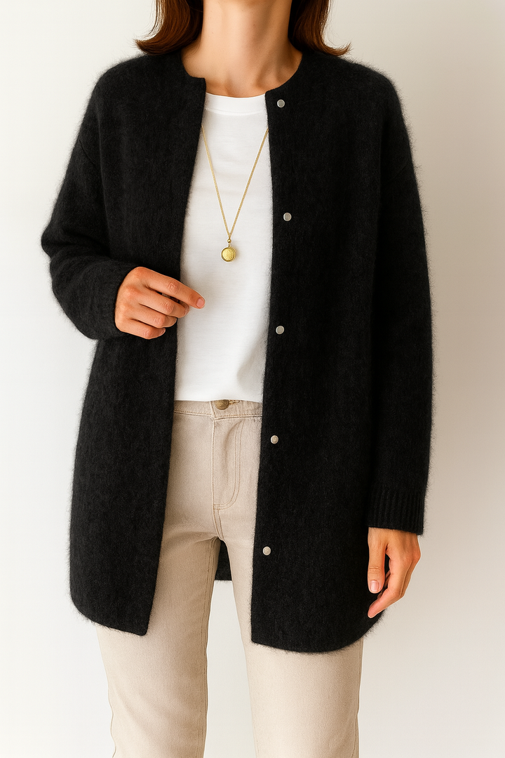 Klára – Prodlužený měkký pletený kardigan